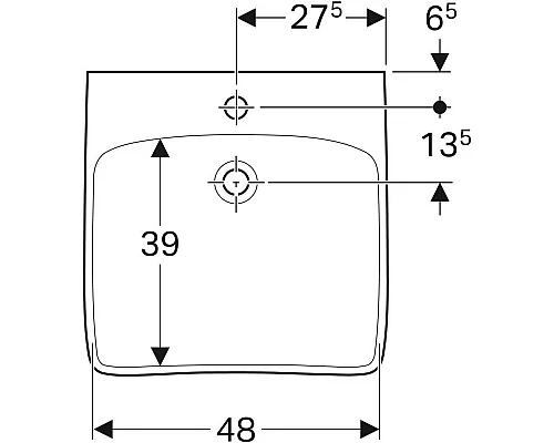 Заказать Раковина 55х55 см Geberit Renova Comfort 258557000 в магазине сантехники Santeh-Crystal.ru