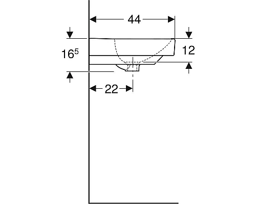 Купить Раковина 55х44 см Geberit Smyle Square 500.259.01.1 в магазине сантехники Santeh-Crystal.ru