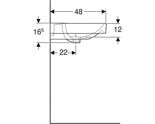 Купить Раковина 120х48 см Geberit Smyle Square 500.225.01.1 в магазине сантехники Santeh-Crystal.ru