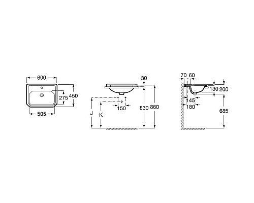 Заказать Раковина 60x45 см Roca Carmen 3270A5000 в магазине сантехники Santeh-Crystal.ru