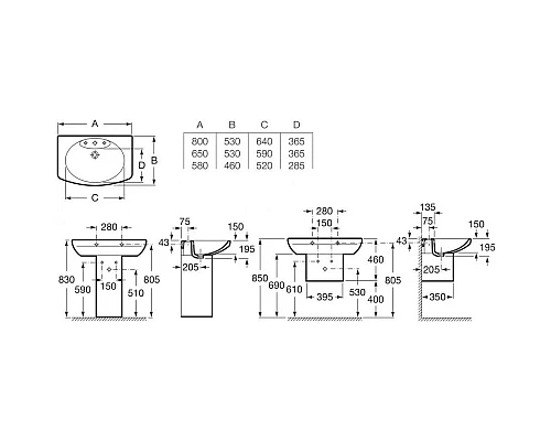 Купить Раковина 80х53 см Roca Dama Senso 327510000 в магазине сантехники Santeh-Crystal.ru