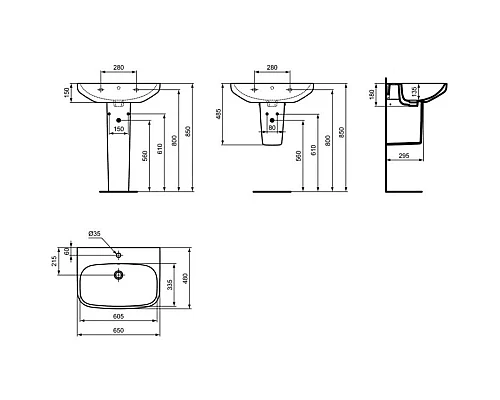 Купить Раковина 65х48 см Ideal Standard I.Life A T470401 в магазине сантехники Santeh-Crystal.ru