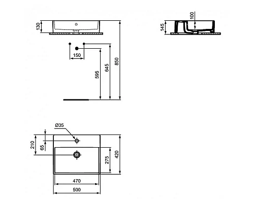 Приобрести Раковина 50х42 см Ideal Standard Strada II K081601 в магазине сантехники Santeh-Crystal.ru