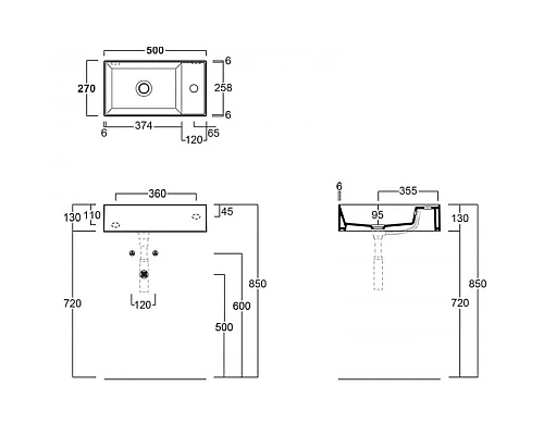 Приобрести Раковина 50х27 см Simas Agile AG50 antracite matt*1 в магазине сантехники Santeh-Crystal.ru