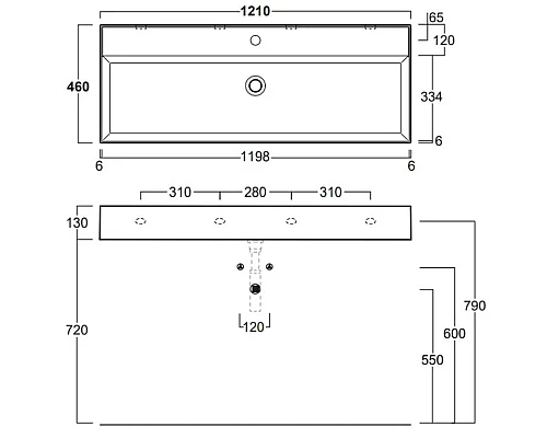 Купить Раковина 121х46 см Simas Agile AG121 bi*1 в магазине сантехники Santeh-Crystal.ru