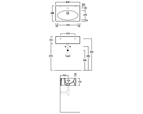 Купить Раковина 61x39 см Simas Lft Spazio LFT54bi в магазине сантехники Santeh-Crystal.ru
