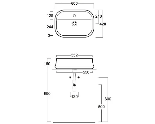 Приобрести Раковина 60x42 см Simas Sharp SH09BIx1 в магазине сантехники Santeh-Crystal.ru