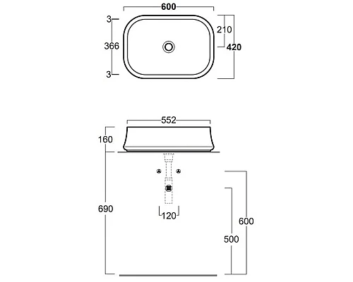 Заказать Раковина 60x42 см Simas Sharp SH08bix0 в магазине сантехники Santeh-Crystal.ru