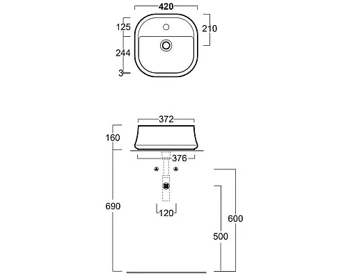 Заказать Раковина 42x42 см Simas Sharp SH07bix1 в магазине сантехники Santeh-Crystal.ru