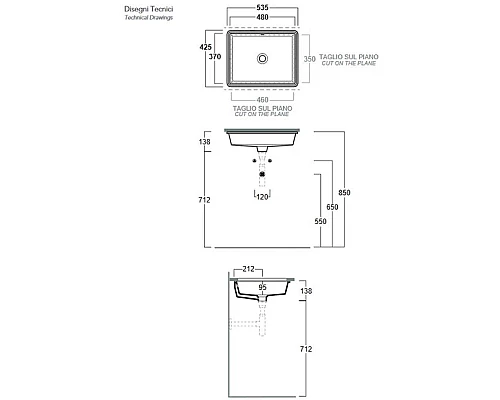 Приобрести Раковина 53,5x42,5 см Simas Lavabi d'arredo S59 bi*0 в магазине сантехники Santeh-Crystal.ru