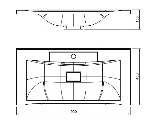 Заказать Раковина 90х45 см Art&Max Bianchi AM-LAV-900-MR-FP-Nero в магазине сантехники Santeh-Crystal.ru