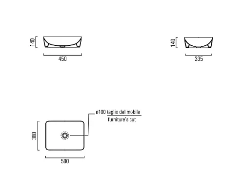 Заказать Раковина 50х38 см GSI Nubes 903704 в магазине сантехники Santeh-Crystal.ru