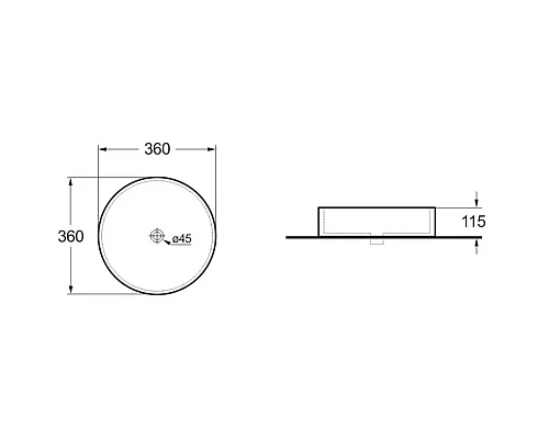 Раковина 36x36 см Vincea VBS-131