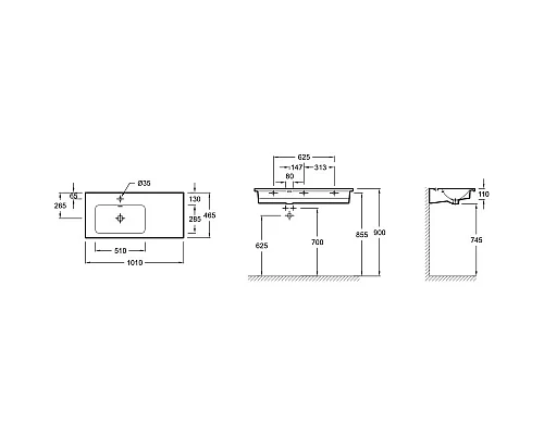 Заказать Раковина 101х46,5 см Jacob Delafon Vox XAC112K-Z-00 в магазине сантехники Santeh-Crystal.ru