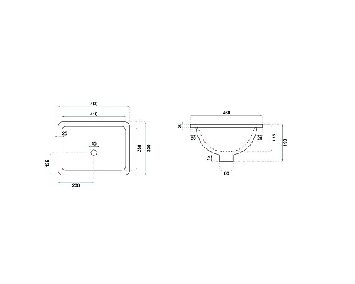 Заказать Раковина 46х33 см Rea Adela REA-U6653 в магазине сантехники Santeh-Crystal.ru