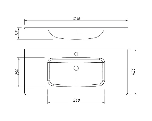 Приобрести Раковина 101,6х45,6 см Caprigo Accord OW15-2221-R810 в магазине сантехники Santeh-Crystal.ru