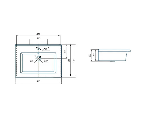 Приобрести Раковина 66х47,5 см Grossman Оскар Y18296 в магазине сантехники Santeh-Crystal.ru