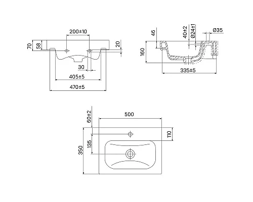 Заказать Раковина 50х35 см IDDIS 3505000i28 в магазине сантехники Santeh-Crystal.ru