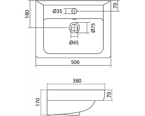 Купить Раковина 50,6х38 см Onika Тигода 1WH302128 в магазине сантехники Santeh-Crystal.ru