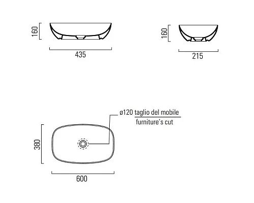 Купить Раковина 60х38 см GSI Nubes 978317 в магазине сантехники Santeh-Crystal.ru