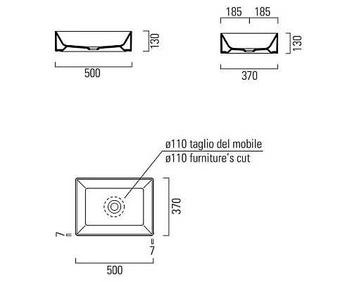 Заказать Раковина 50х37 см GSI Kube X 942909 в магазине сантехники Santeh-Crystal.ru