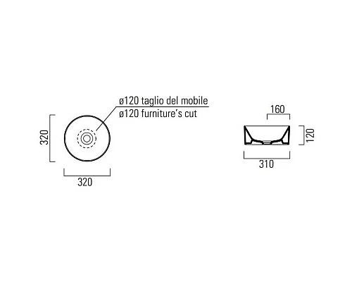 Заказать Раковина 32х32 см GSI Kube X 943526 в магазине сантехники Santeh-Crystal.ru