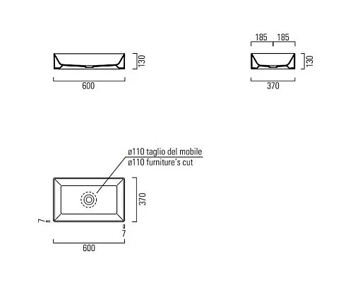 Заказать Раковина 60х37 см GSI Kube X 945315 в магазине сантехники Santeh-Crystal.ru
