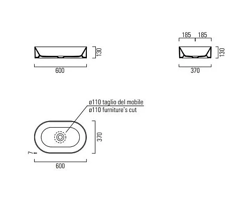 Купить Раковина 60х37 см GSI Kube X 945804 в магазине сантехники Santeh-Crystal.ru