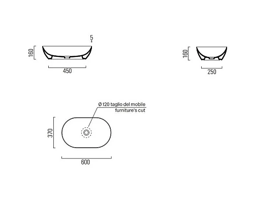 Приобрести Раковина 60х37 см GSI Pura 883415 в магазине сантехники Santeh-Crystal.ru