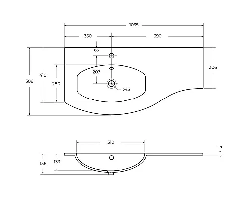 Заказать Раковина 103,5х50,6 см Cezares Vague 50153 в магазине сантехники Santeh-Crystal.ru