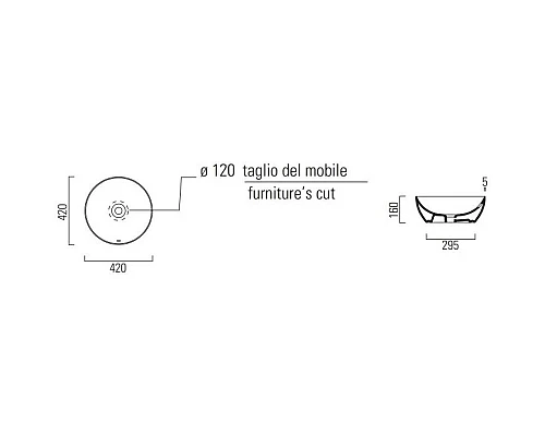 Заказать Раковина 42х42 см GSI Pura 885517 в магазине сантехники Santeh-Crystal.ru