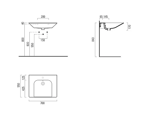 Заказать Раковина 70х55 см GSI Community 7633111 в магазине сантехники Santeh-Crystal.ru
