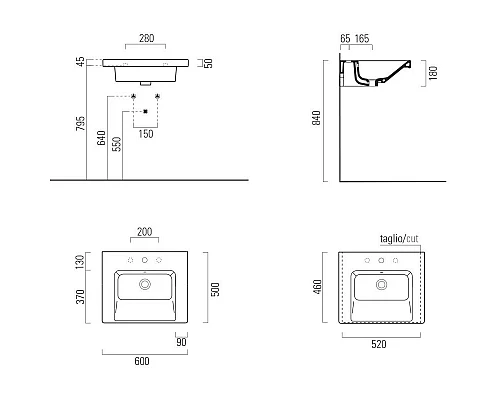Приобрести Раковина 60х50 см GSI Norm 8635111 в магазине сантехники Santeh-Crystal.ru