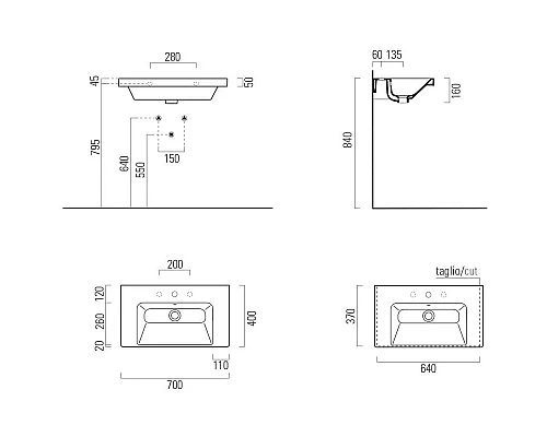 Заказать Раковина 70х40 см GSI Norm 8637111 в магазине сантехники Santeh-Crystal.ru