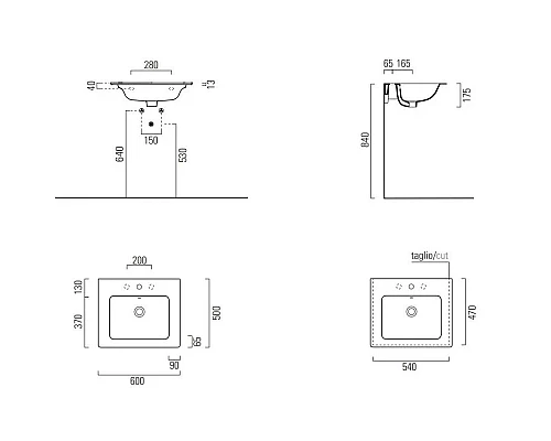 Приобрести Раковина 60х50 см GSI Pura 8836111 в магазине сантехники Santeh-Crystal.ru