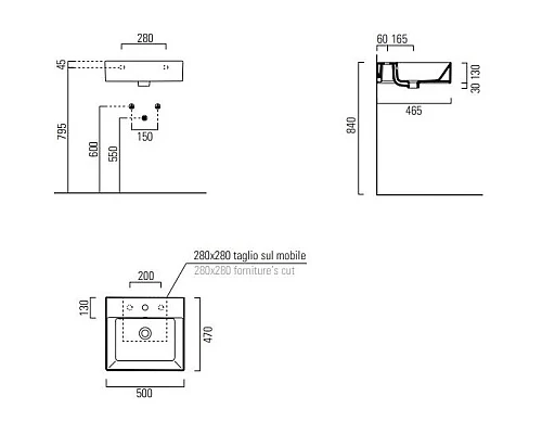Заказать Раковина 50х47 см GSI Kube X 9430111 в магазине сантехники Santeh-Crystal.ru