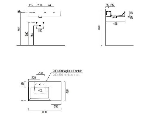 Купить Раковина 80х47 см GSI Kube X 9456111 в магазине сантехники Santeh-Crystal.ru