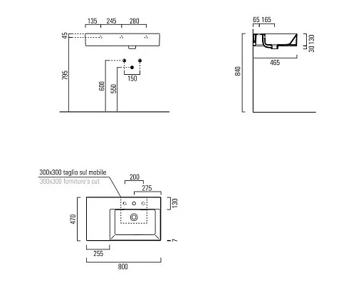 Приобрести Раковина 80х47 см GSI Kube X 9457111 в магазине сантехники Santeh-Crystal.ru
