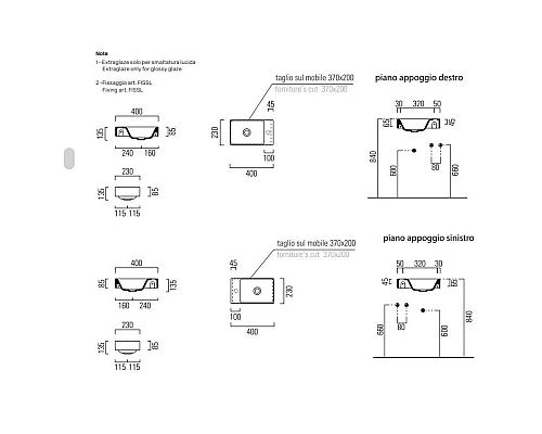 Заказать Раковина 40х23 см GSI Nubes 9636009 в магазине сантехники Santeh-Crystal.ru
