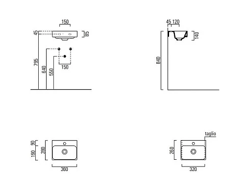 Заказать Раковина 36х28 см GSI Nubes 9638111 в магазине сантехники Santeh-Crystal.ru