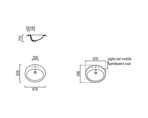 Заказать Раковина 61х52 см GSI City MASIAN111 в магазине сантехники Santeh-Crystal.ru