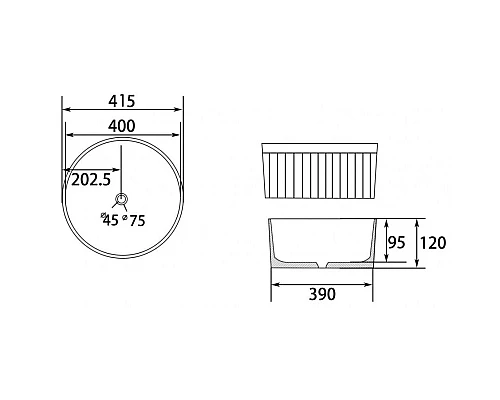 Купить Раковина 41,5х41,5 см Abber Bequem AC2114 в магазине сантехники Santeh-Crystal.ru