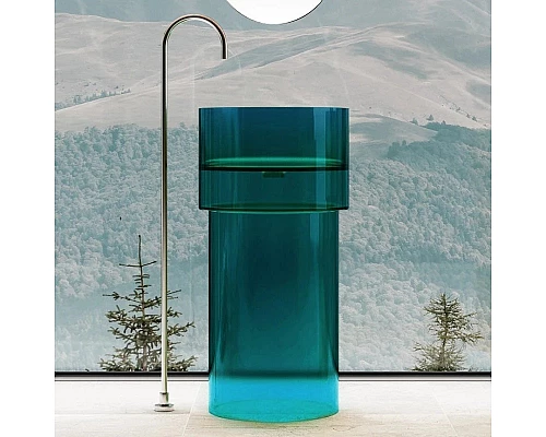 Купить Раковина напольная 45х45 см Abber Kristall AT2701Aquamarin в магазине сантехники Santeh-Crystal.ru