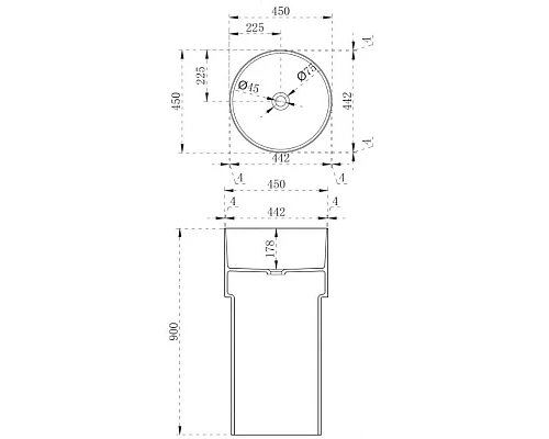 Купить Раковина напольная 45х45 см Abber Kristall AT2701Emerald в магазине сантехники Santeh-Crystal.ru