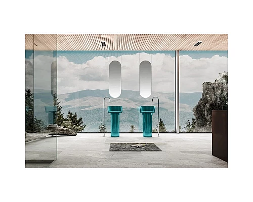 Заказать Раковина напольная 45х45 см Abber Kristall AT2702Aquamarin в магазине сантехники Santeh-Crystal.ru