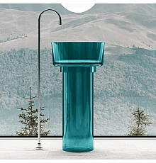 Раковина напольная 45х45 см Abber Kristall AT2702Aquamarin-H