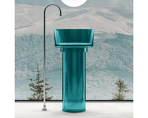 Заказать Раковина напольная 45х45 см Abber Kristall AT2702Aquamarin-H в магазине сантехники Santeh-Crystal.ru