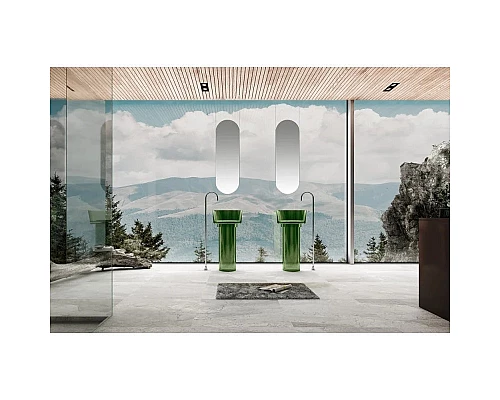 Заказать Раковина напольная 45х45 см Abber Kristall AT2702Emerald-H в магазине сантехники Santeh-Crystal.ru