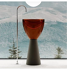 Раковина напольная 45х45 см Abber Kristall AT2703Black-Opal