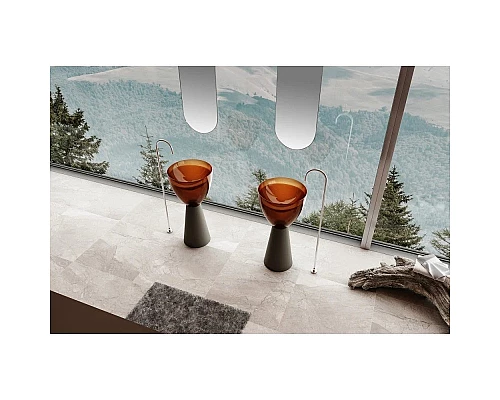 Купить Раковина напольная 45х45 см Abber Kristall AT2703Black-Opal в магазине сантехники Santeh-Crystal.ru